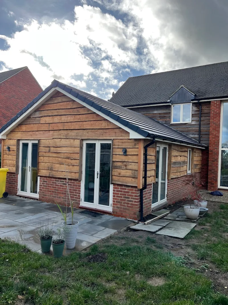 Finished timber-clad garden room
